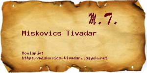 Miskovics Tivadar névjegykártya