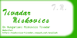 tivadar miskovics business card